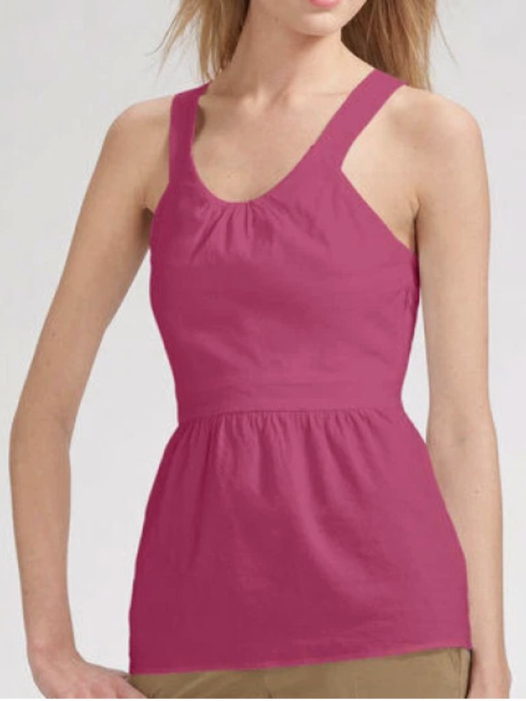 Theory Anisia Linen Blend Camisole Blouse In Rum Punch Pink - Size 0